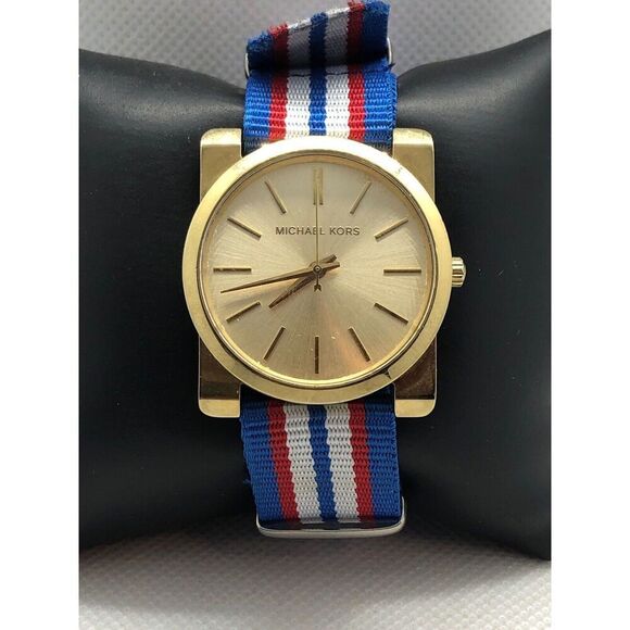 Michael Kors MK3496 Women Multi color Strap Analog Gold Dial Quartz Watch JK19 - Picture 1 of 9